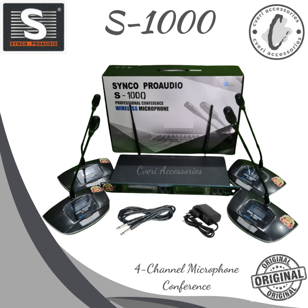 Synco Proaudio S1000 4-Channel Microphone Conference Original Mic Podium Meja Synco S-1000