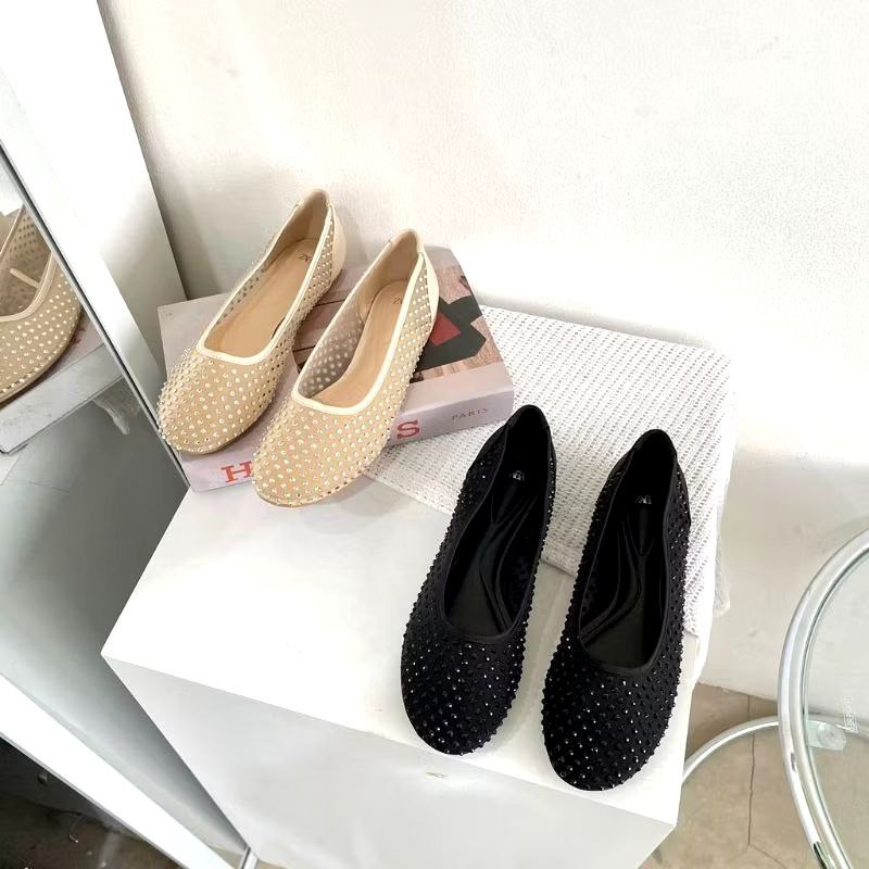 Zara Flat Shoes Shinny Gold Leather 2530-1