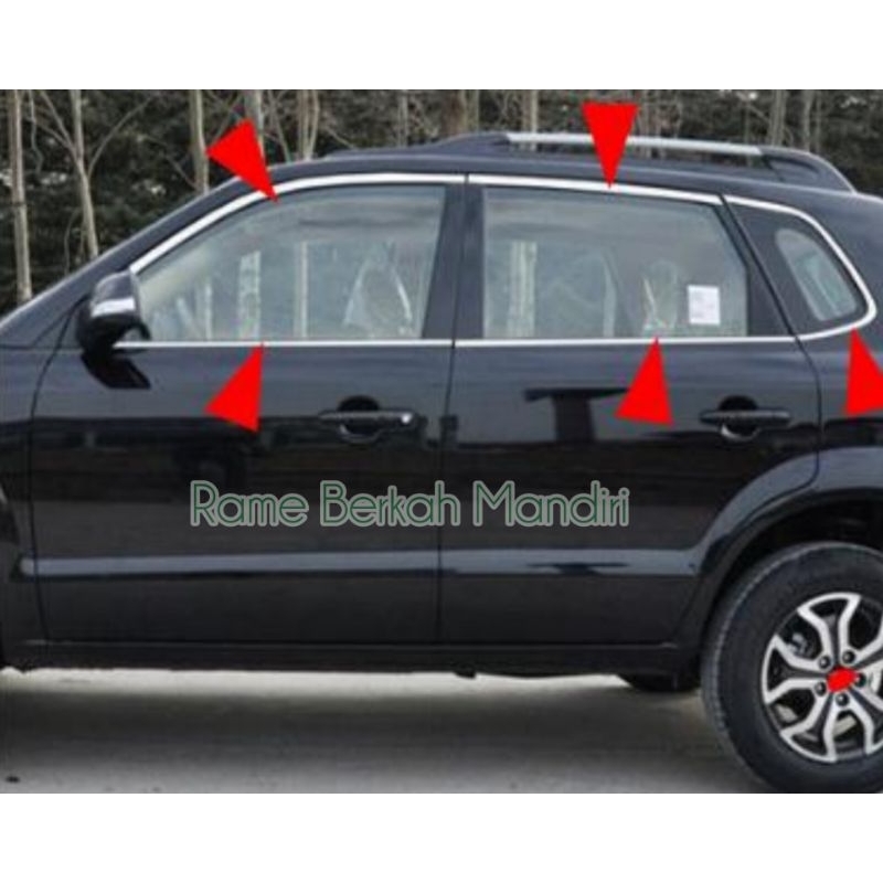 Variasi krom chrome lis jendela Hyundai Tucson 2005 2006 2007 2008 2009