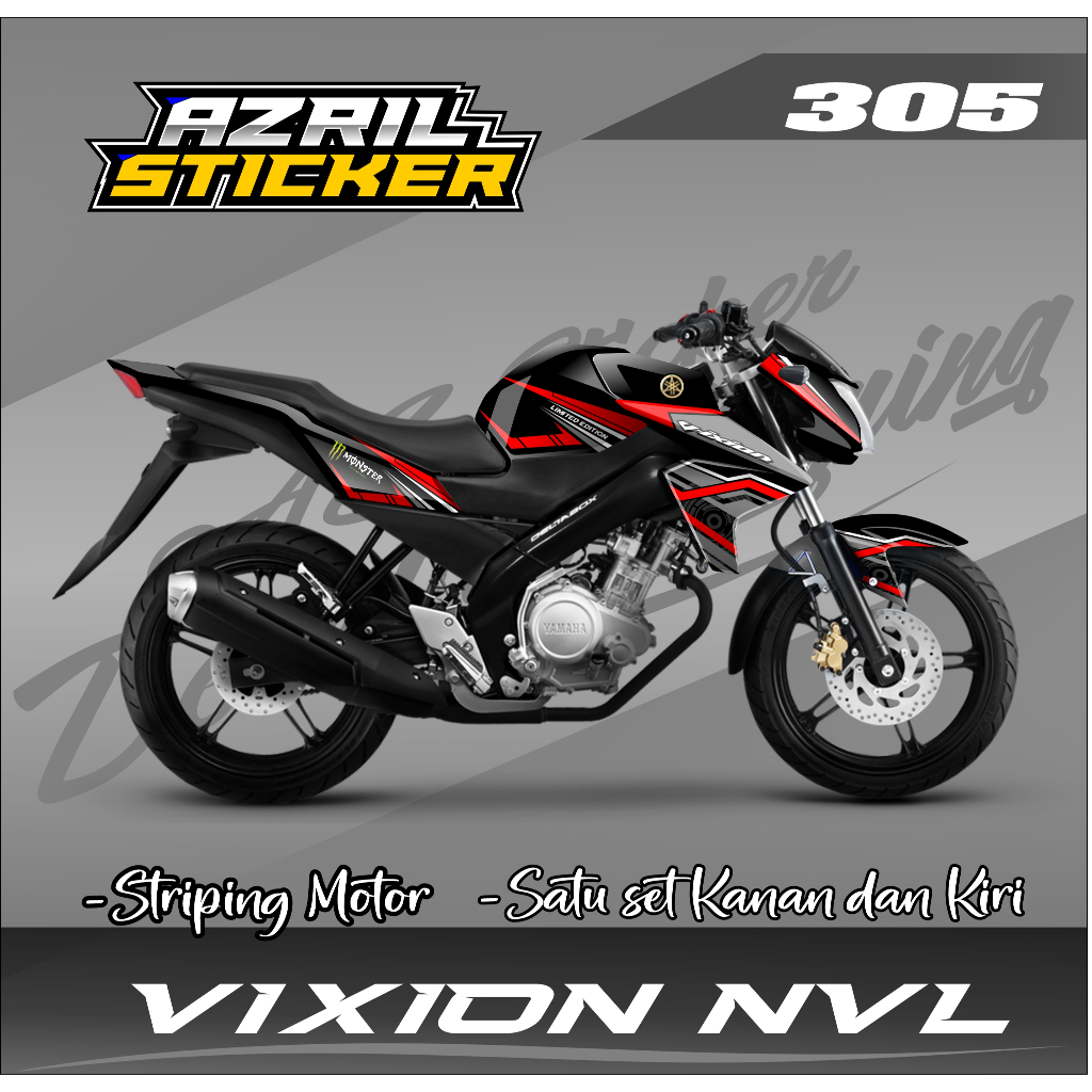 Decal Sticker Vixion NVL 2013 - 2015 Full Body Fullset Decal Stiker Vixion NVL Az 305