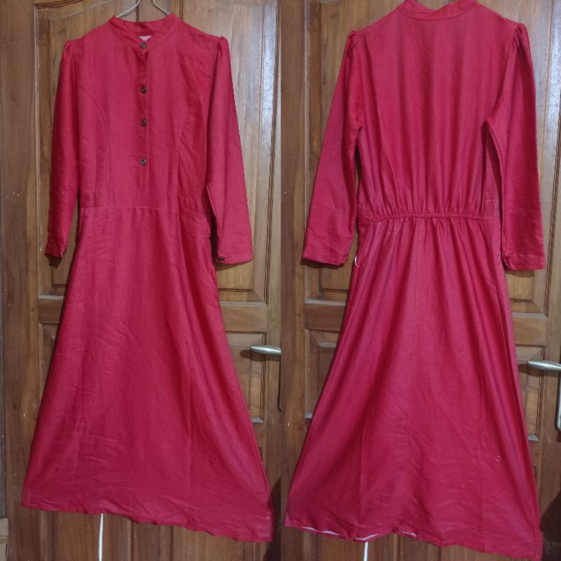 Preloved Gamis/Gamis Remaja/Gamis Anak Tanggung/Gamis Warna Maroon/Gamis Maroon/Gamis Murah