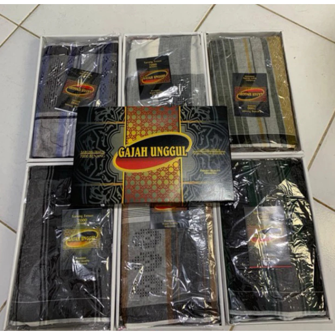 Grosir sarung tenun gajah unggul dewasa motif Dobby gajah unggul