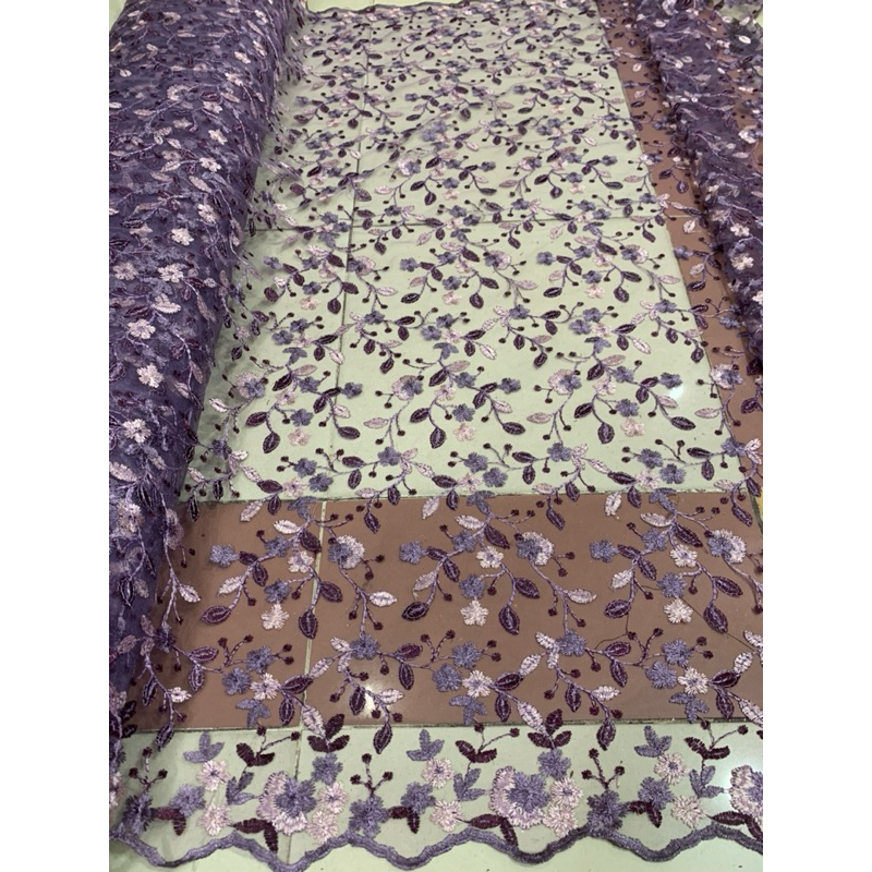 RTYU Terbaru  Tile Garden Motif Sakura/Bahan Brokat Kebaya/Moti