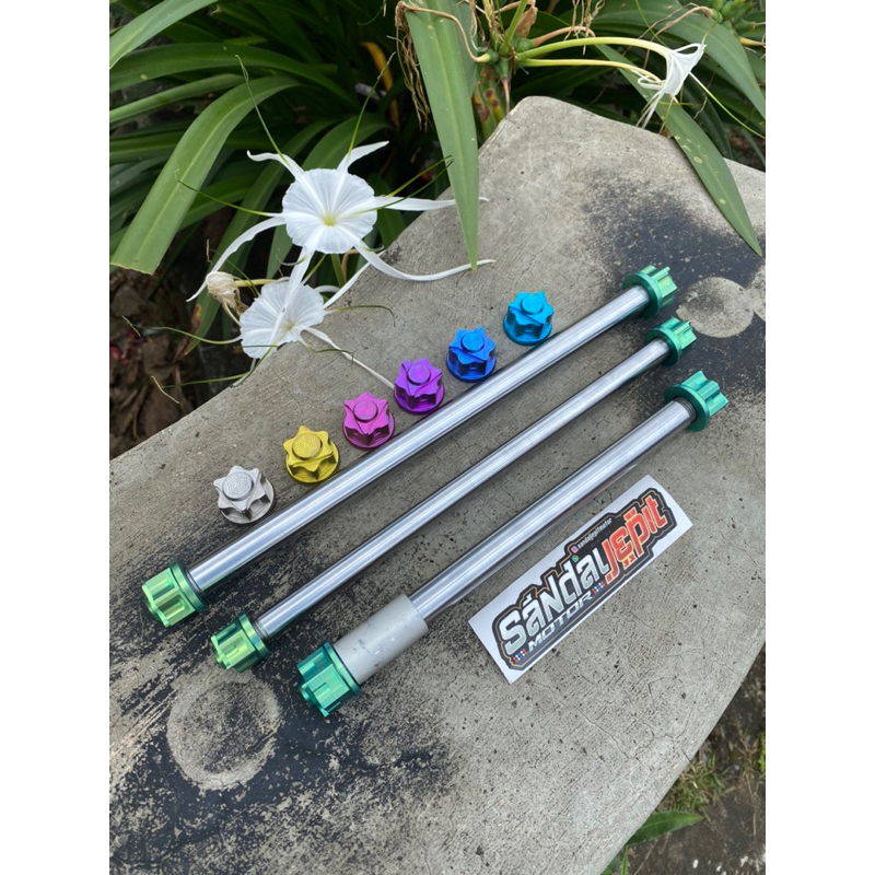 AS RODA TITANIUM SET CB GL MP GL100 AS RODA STAINLESS SET MUR TITANIUM GR5 ORIGINAL AS RODA DEPAN NI