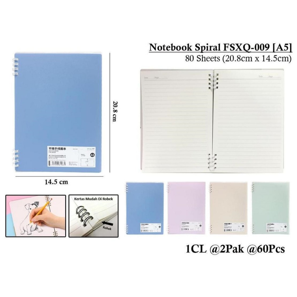 

WENGU NOTEBOOK SPIRAL RING BESI ORIGINAL - BUKU CATATAN SPIRAL 80 LEMBAR UKURAN A5