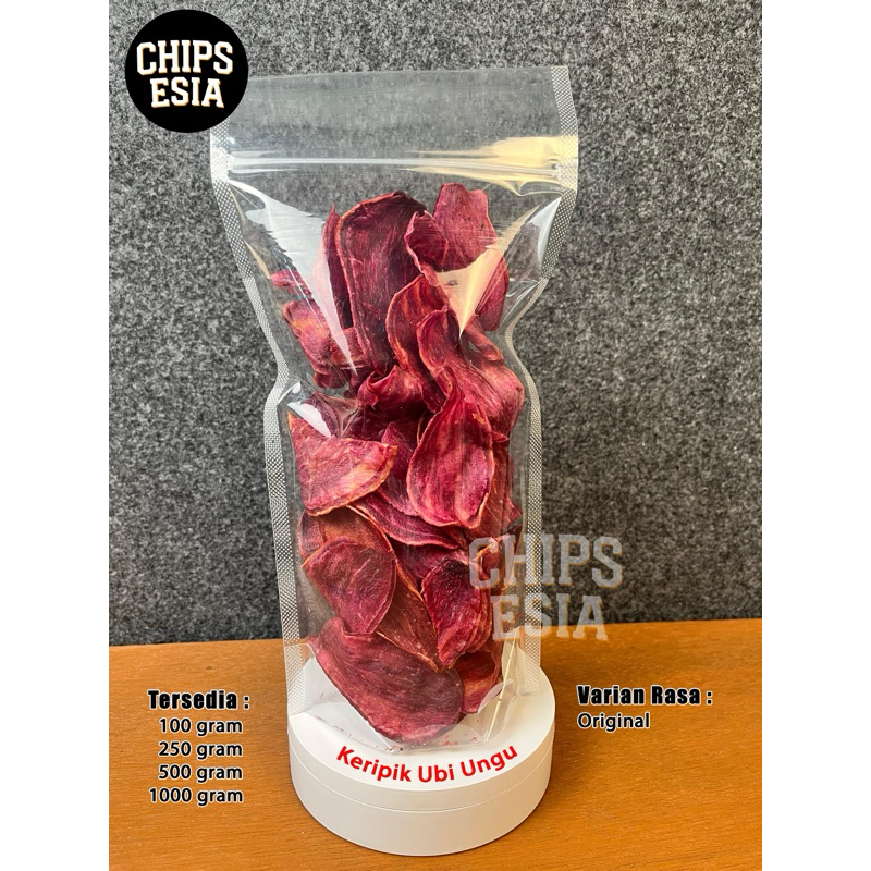 

Keripik Ubi Ungu Rasa Origina 100gr-250gr - Chips Esia