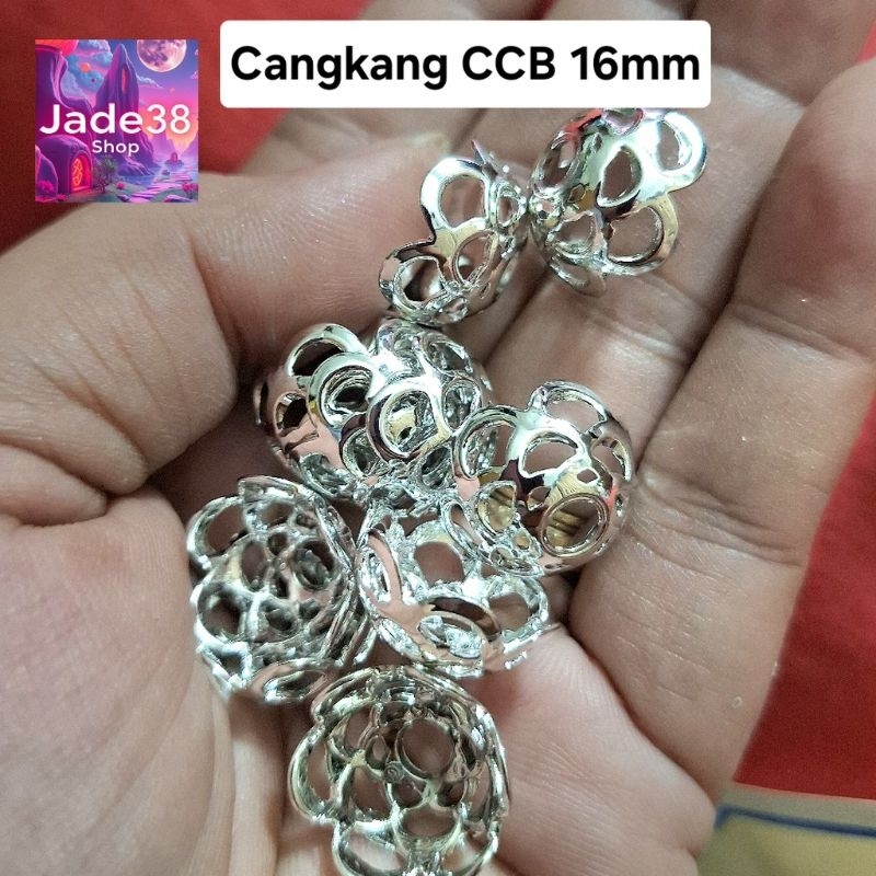 Cangkang Silver CCB PVC untuk Manik 16mm [6 pcs]