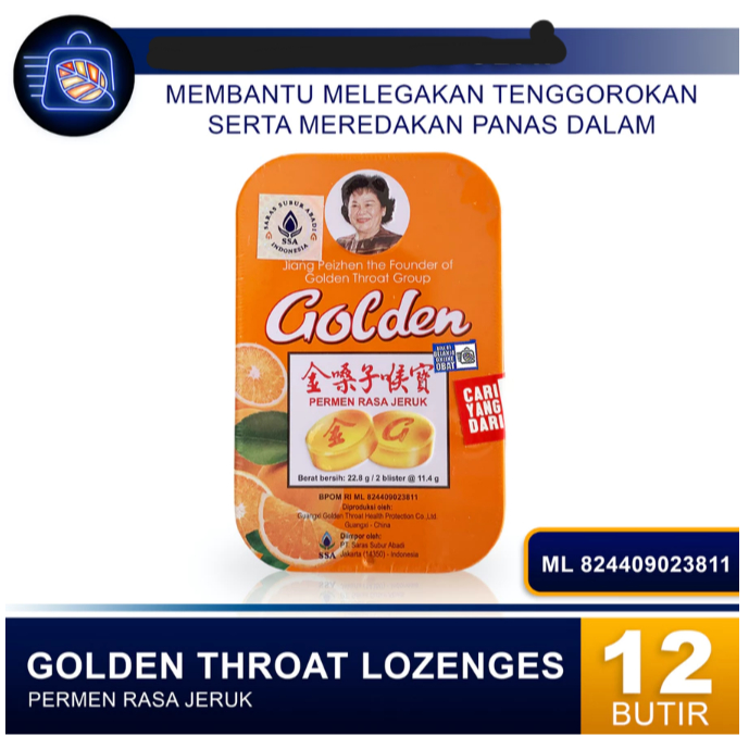 

GOLDEN THROAT LOZENGES JERUK // Permen Pelega Tenggorokan