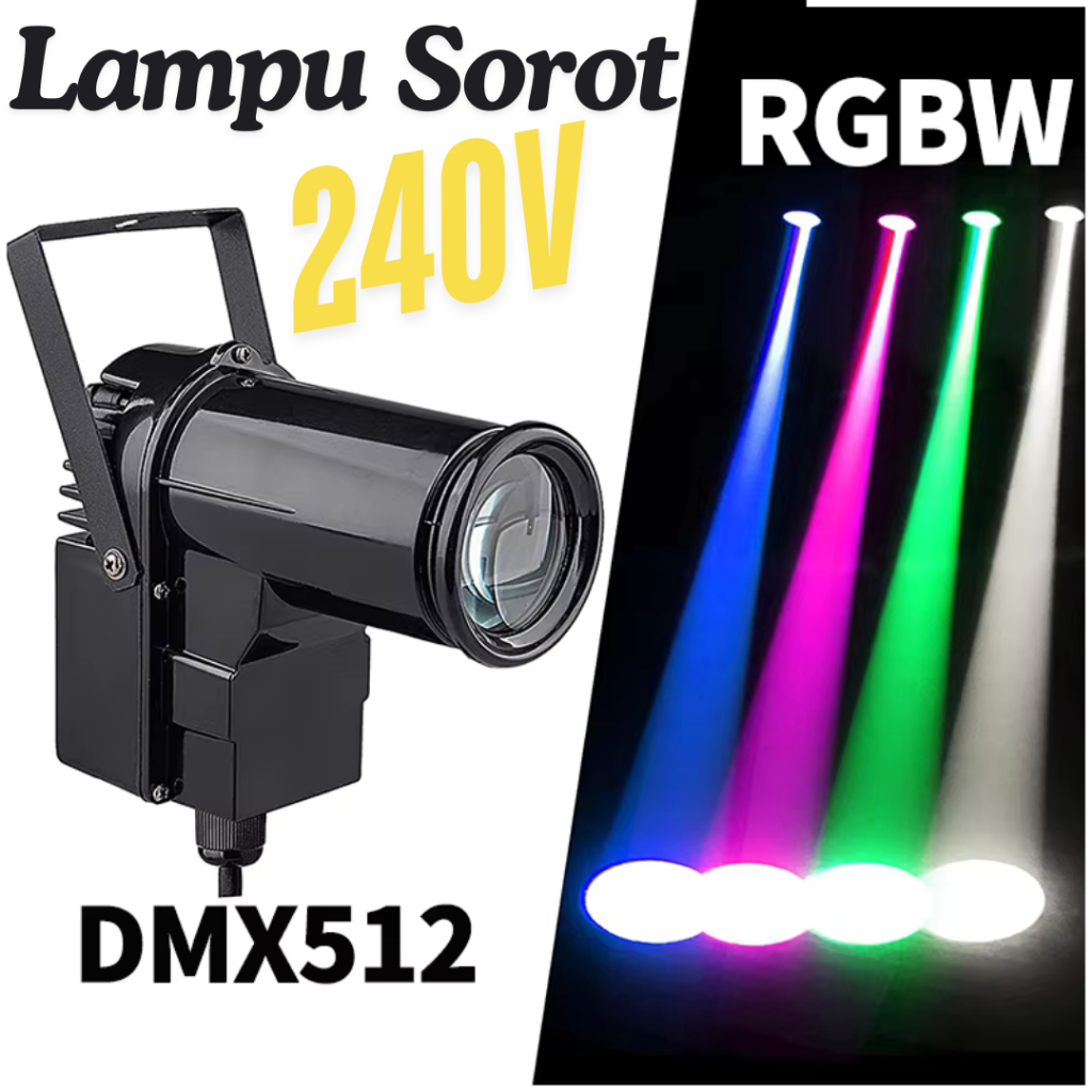 PINSPOT Lampu Sorot LED Panggung Warna Warni Outdoor Super Terang Anti Air Spotlight 240V 10W WRGB