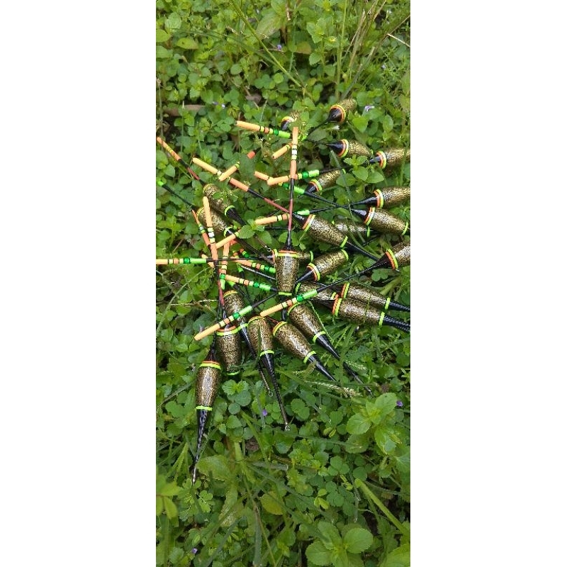 Kumbul pancing anti badai pelampung pancing anti badai full lilitan benang warna Metalik 15 cm