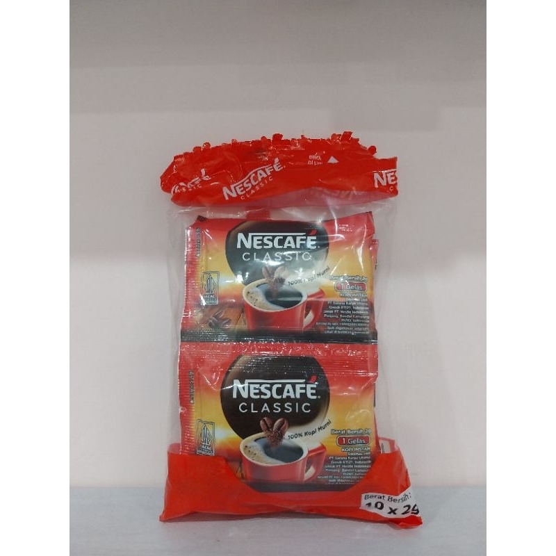 

Nescafe Clasic 1 renteng isi 10 sachet @2gr