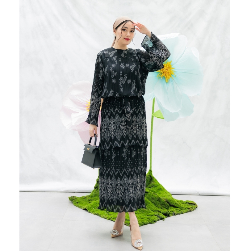 OFEYA - Chayra Layer Ceruty Gamis - Kaftan - Baju Lebaran Wanita - Gamis Modern