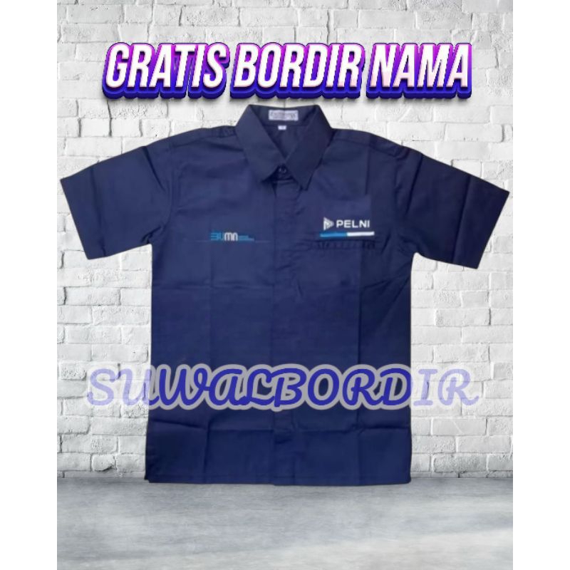 KEMEJA PDH PELNI LENGAN PENDEK TERBARU SERAGAM PDH PELNI ATASAN BAJU PELNI SERAGAM BUMN PELNI KEMEJA