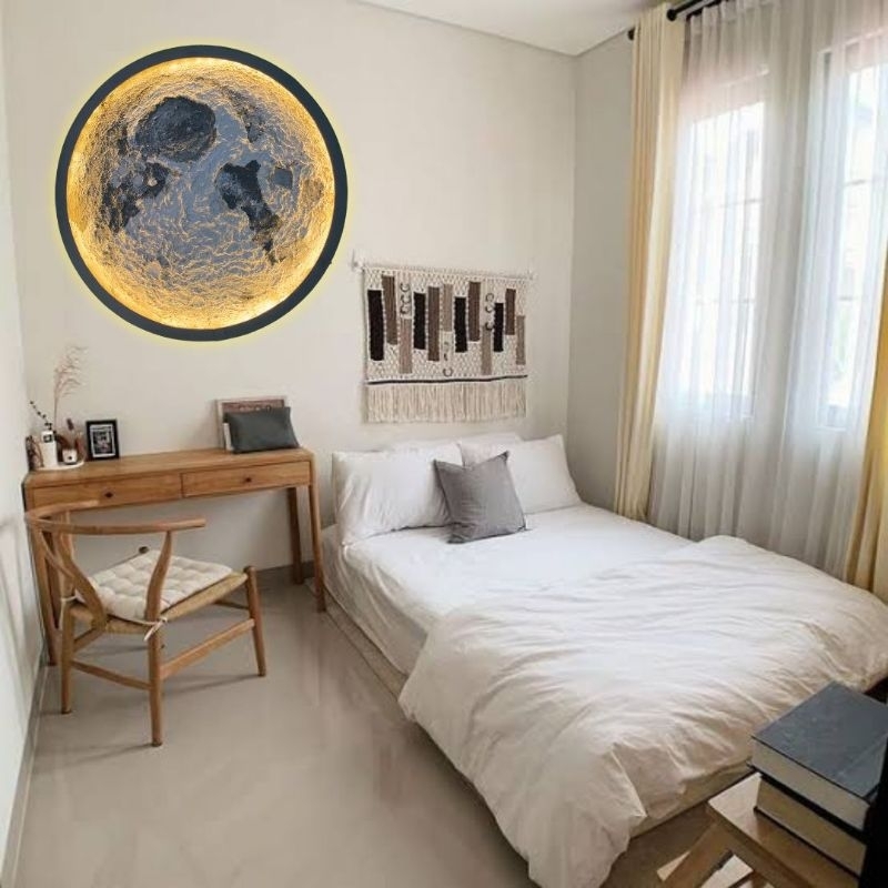 Lampu Tidur Estetik Bentuk Bulan Hiasan Dinding Bulan aestethic Dekorasi Bulan Dinding