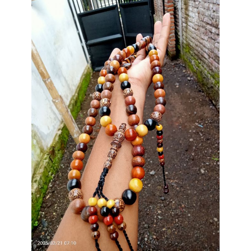 TASBIH KAYU KOMBINASI 12MM KAYU BERTUAH