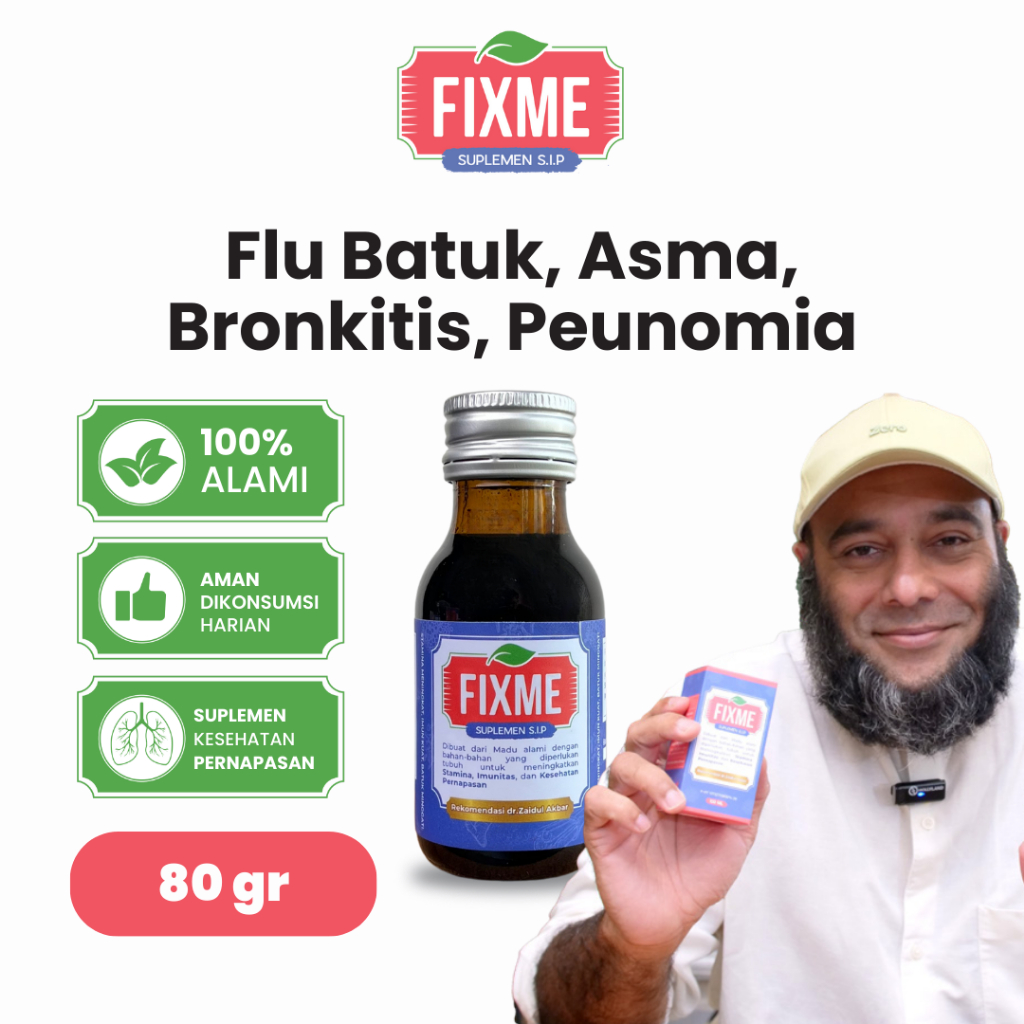 FIXME Kemasan 80 gr Rekomendasi dr Zaidul Akbar - Suplemen Batuk - Pilek - Pneumonia - Asma - ISPA