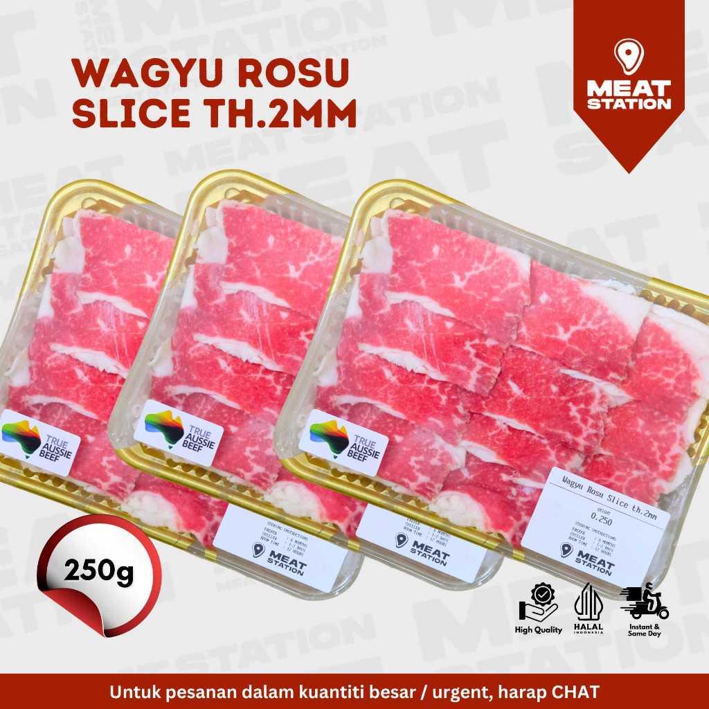 

RB Wagyu Rosu Slice Th. 2mm 250g / Beef Slice Cut / Daging Sapi Shabu-shabu/ BBQ/ Grill