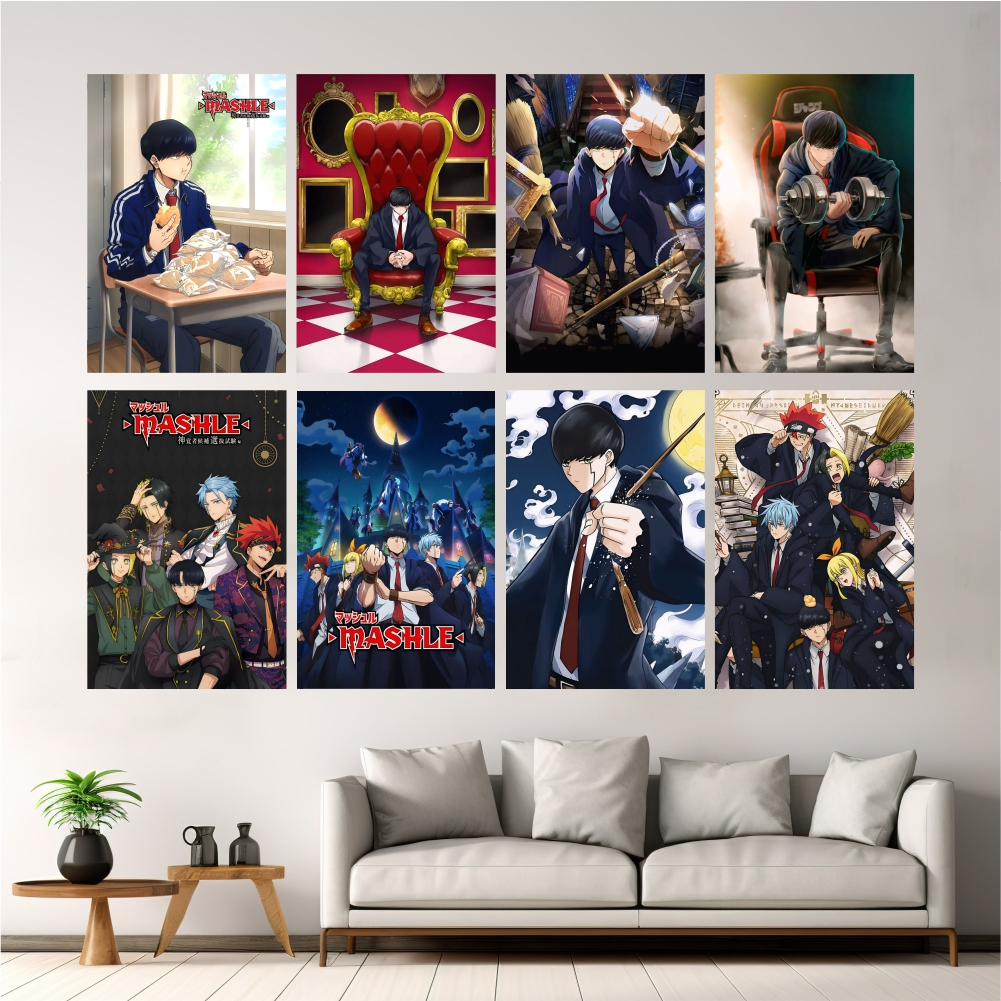 Hiasan Dinding Anime Mashle | Poster Kayu Anime Mashle