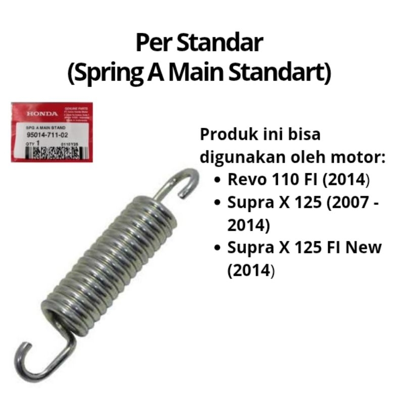 [AHM] Per Standar Tengah Honda REVO 110 FI, SUPRA X125, SUPRA X125 FI NEW kode part 95014-711-02