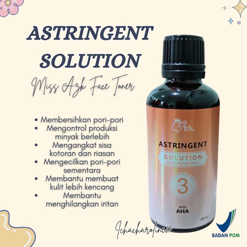 TONER ASTRIGENT NO 3 - TONER NO3 - TONER RDL NO 3 MISS AZKA BPOM - Miss azka Astrigent AHA exfoliati