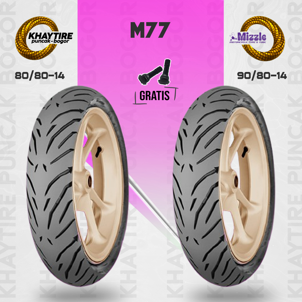 Paket Ban Tubles Motor Matic MIZZLE M77 80/80 - 90/80 Ring 14