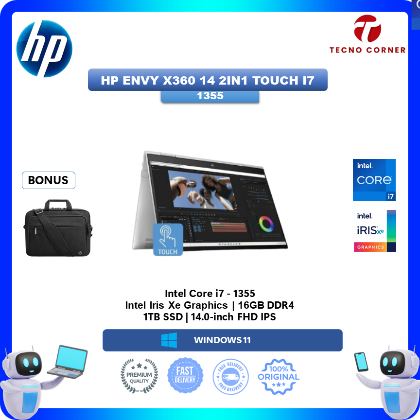 HP ENVY X360 14 2IN1 TOUCH I7 1355 16GB 1TB W11
