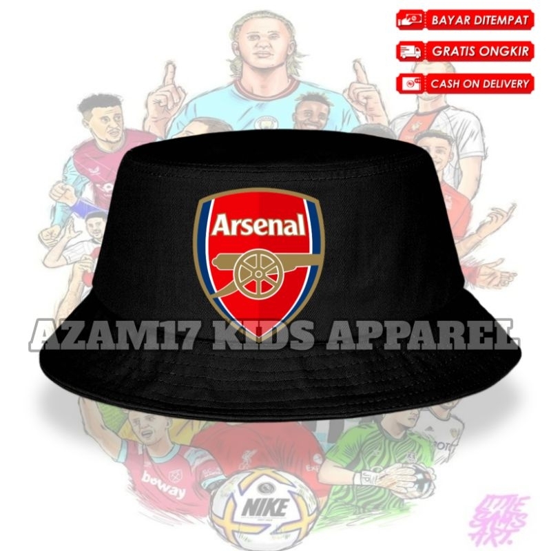 TOPI BUCKET ANAK CLUB SEPAKBOLA ARSENAL / TOPI BUCKET HAT ANAK ARSENAL