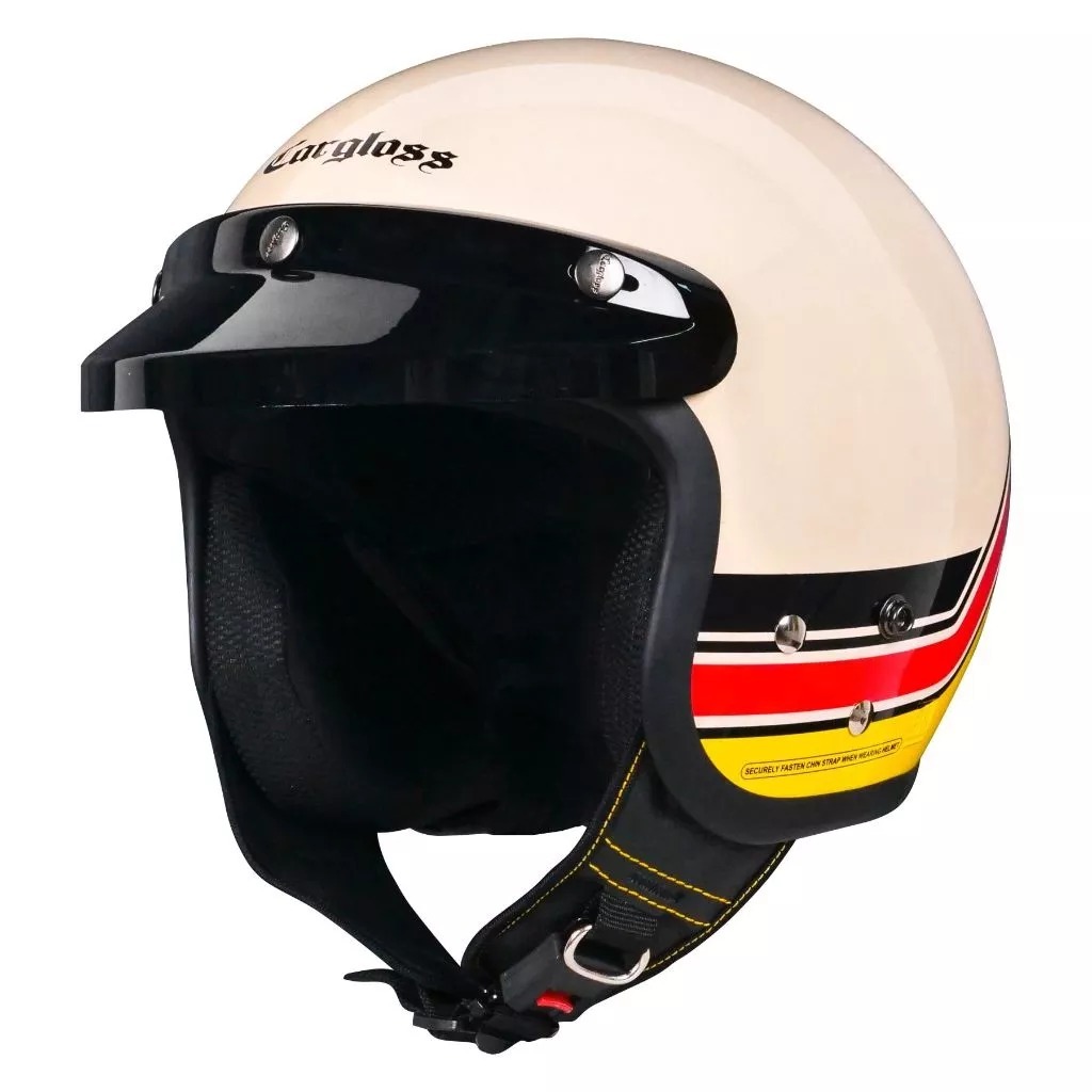 Cargloss CFM Retro Helm Half Face - Vintage Avorio Naiade