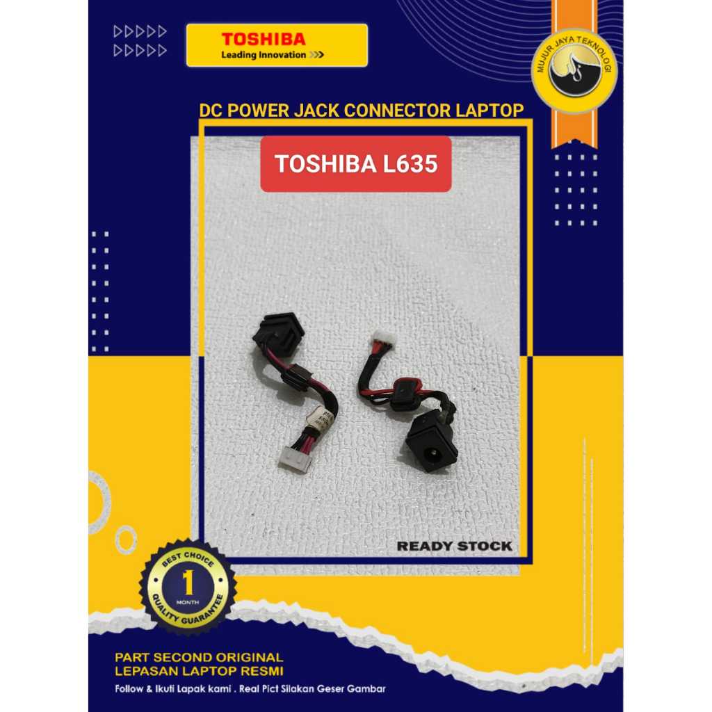 DC Power Jack Connector Konektor  Laptop Toshiba L630 L635 L635D 6017B0268601 Original Second Normal