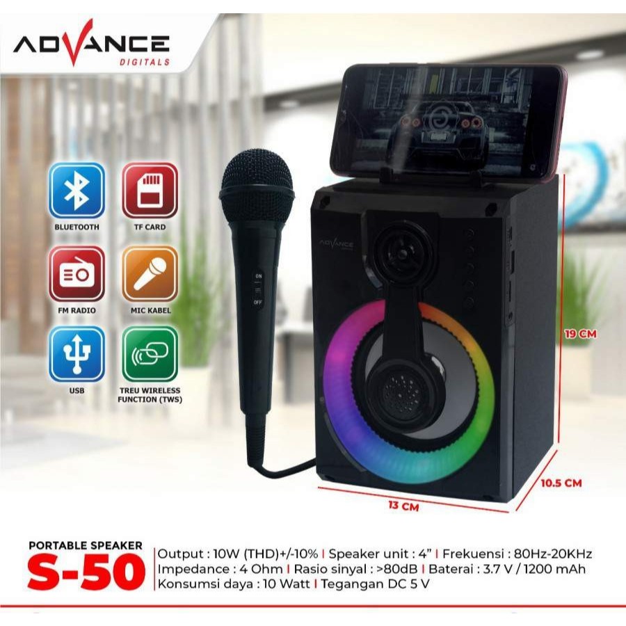 speaker bluetooth music box advance S50