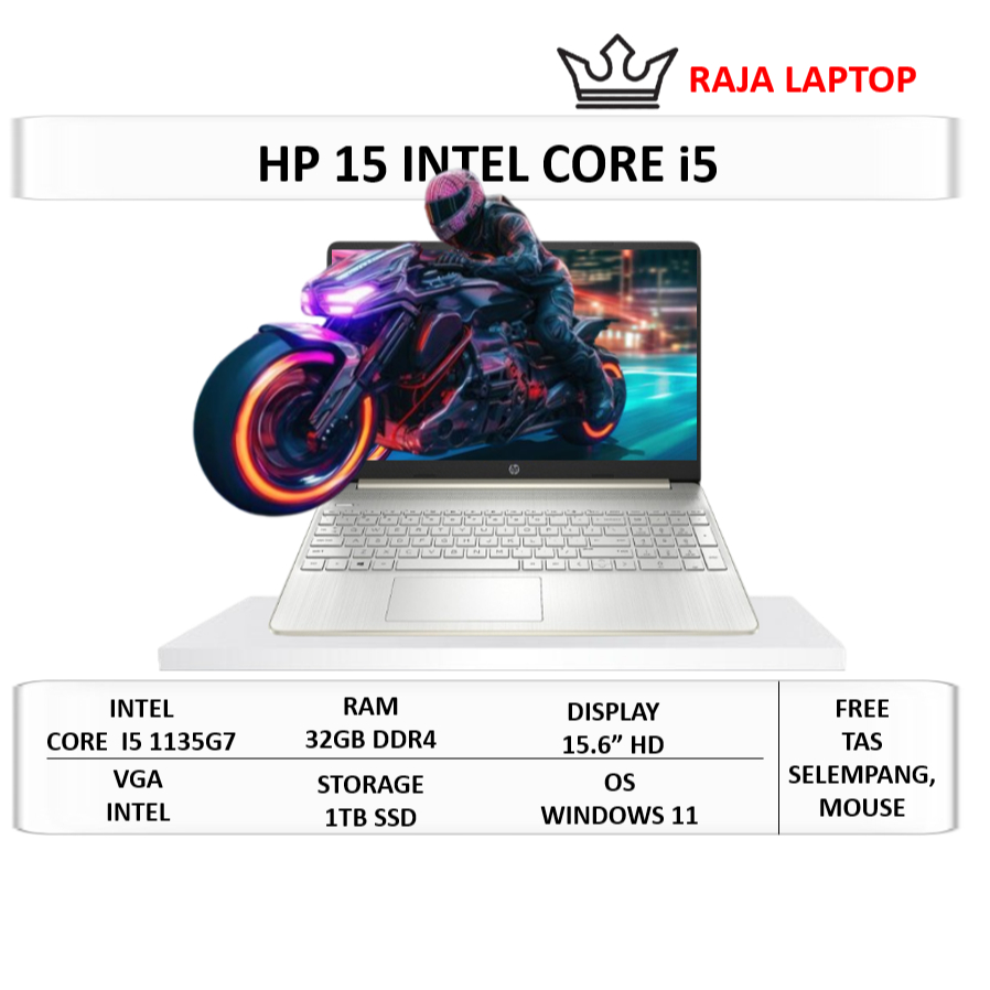 Laptop HP 15 Intel Core i5 32GB 1TB SSD 15" Windows 11 Home