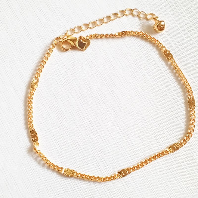 Gelang kaki fashion jewelry perhiasan wanita warna emas 23cm