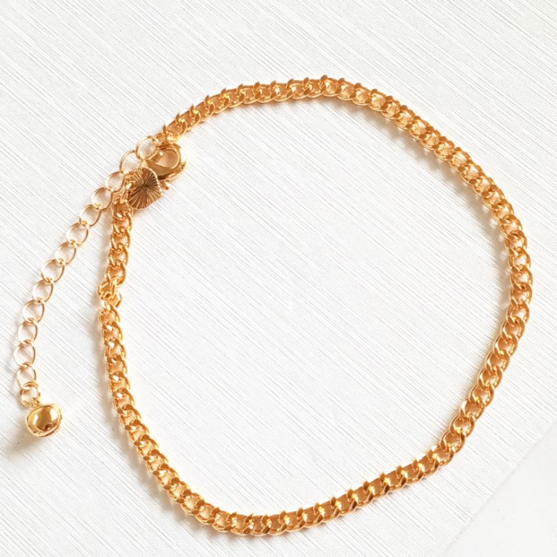 Gelang kaki fashion jewelry perhiasan warna emas 23cm