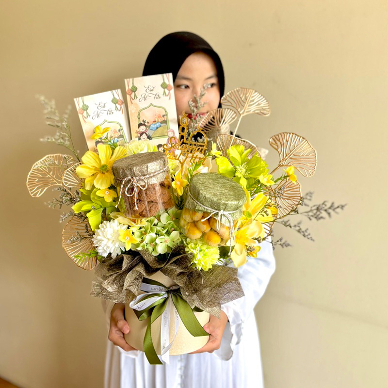 

[READY] Hampers Kue Kering Idul Fitri Lebaran Ramadhan Nastar Hadiah Kado Bunga