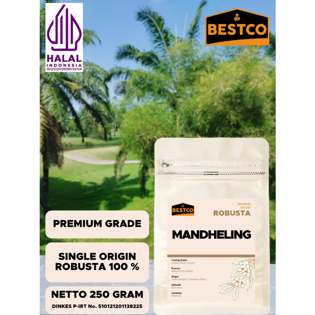 

Kopi Bestco Premium Robusta Mandheling 250 gr