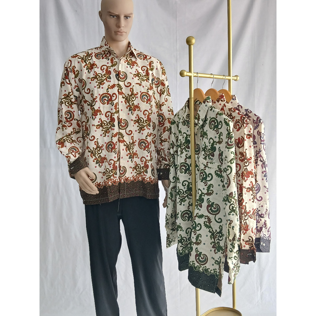 Hem Batik Ukel Dasar Putih