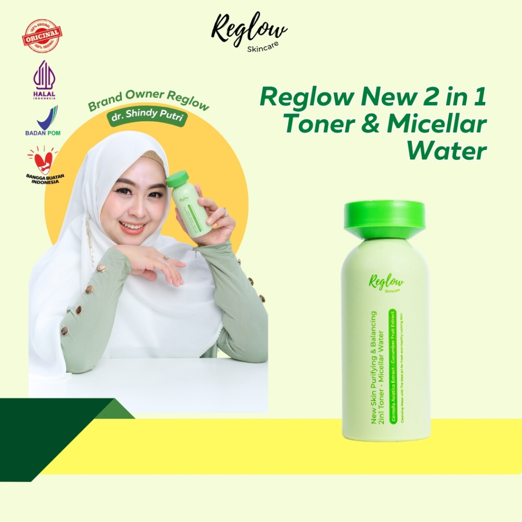 NEW Toner Reglow Perawatan Kecantikan Wajah Micellar Water 2 in 1 Murah