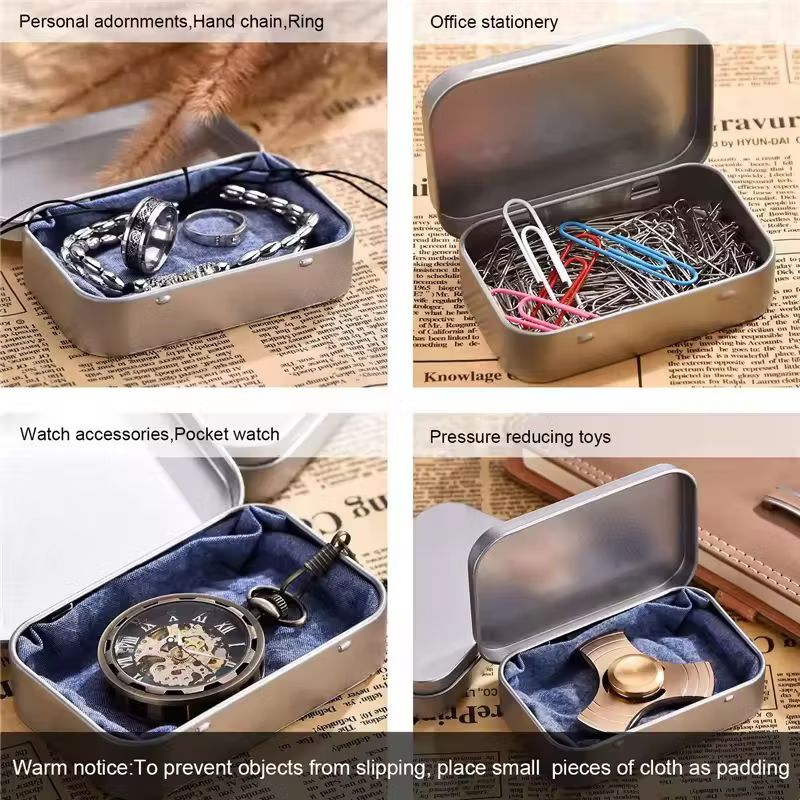 PuGo Kotak aksesoris kaleng aluminium dengan engsel - warna polos & glossy - Multifungsi untuk berba