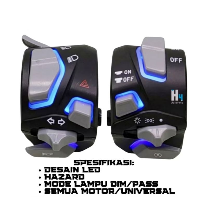 Saklar Vietnam Holder Set LED Universal Body Black pnp Nmax & Universal Saklar Vietnam Retrofit Swit