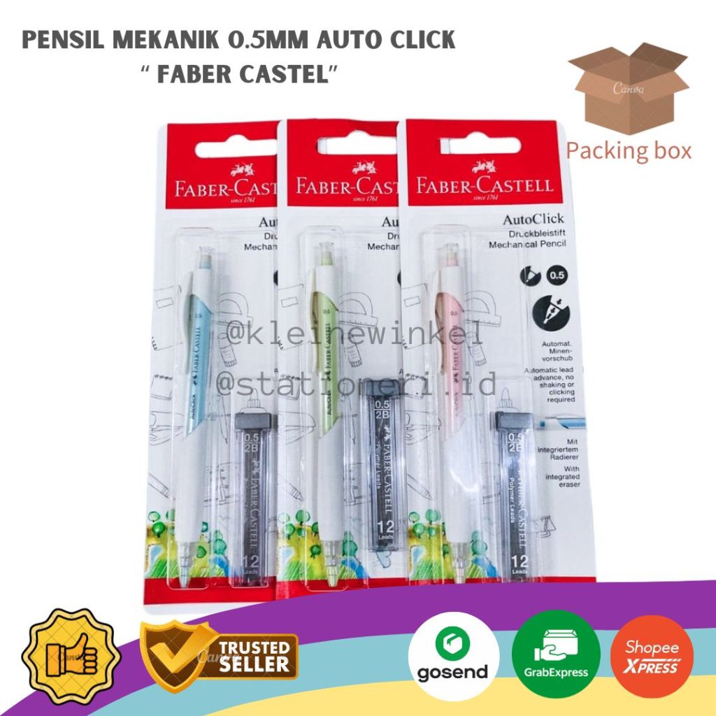 

Pensil Mekanik 2B FABER CASTEL 0.5mm Auto Click