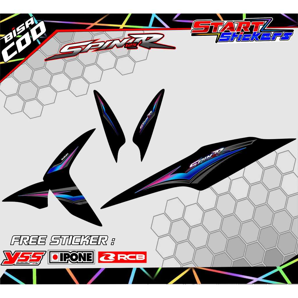 STRIPING VARIASI SUZUKI SPIN / STICKER LIST VARIASI MOTOR SUZUKI SPIN