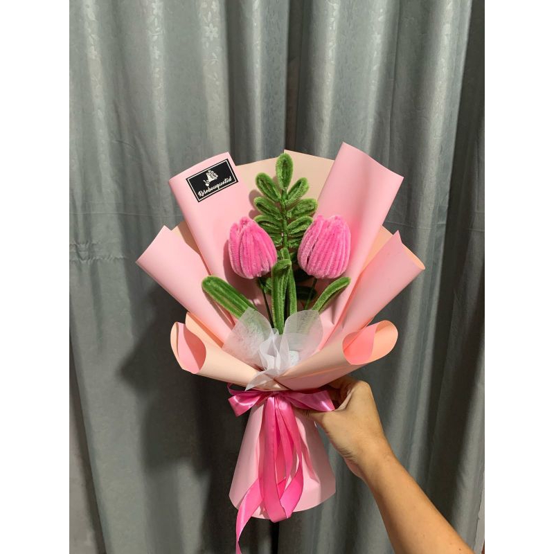 

Buket mini tulip/kawatbulu