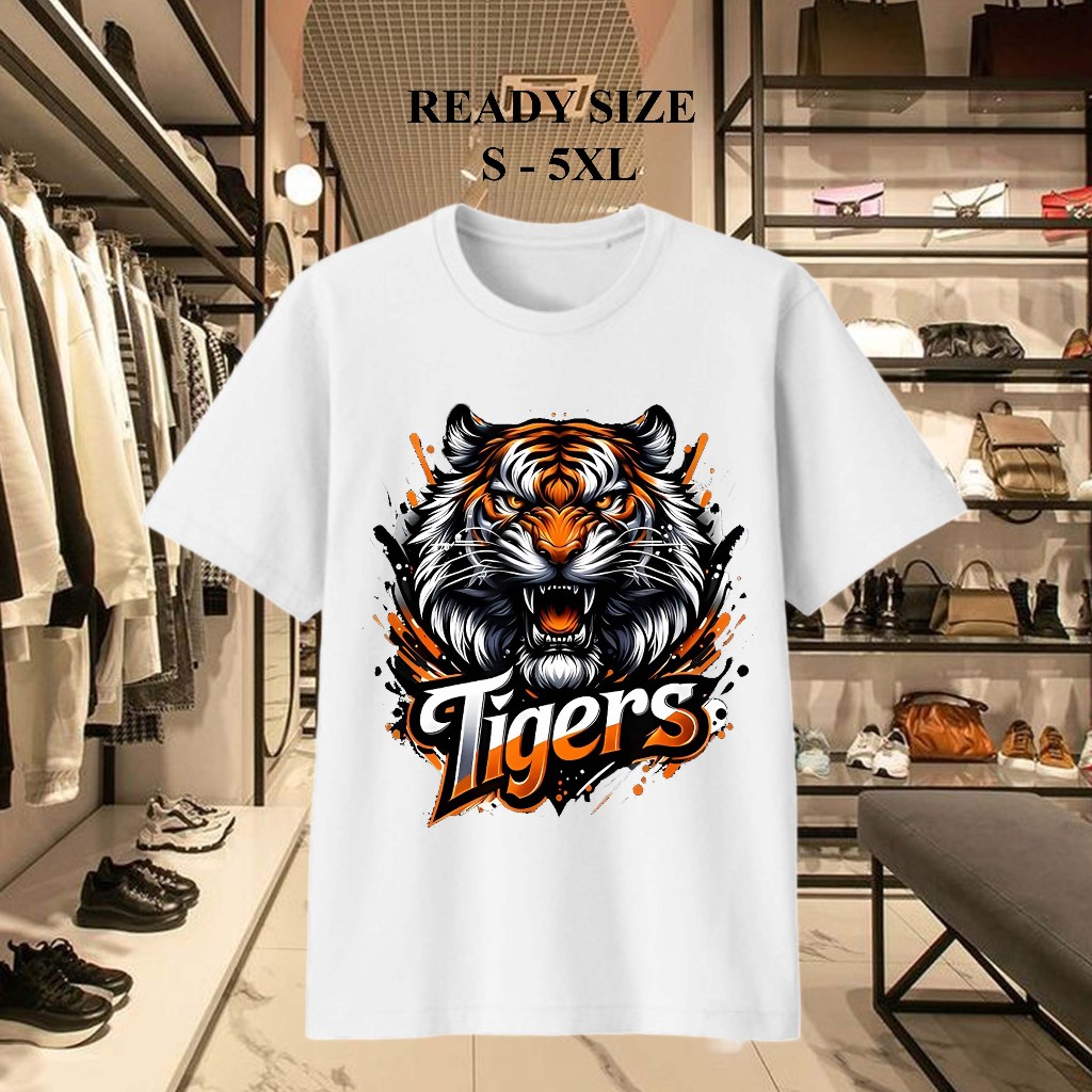 COD Kaos Original Outlet Kaos Harimau Tigers Aing Macan Tshirt Pria Setelan Kaos Atasan Lengen Pende