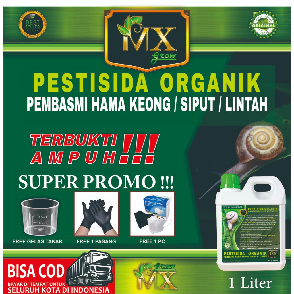Pestisida Organik Cair Pembasmi Hama Keong, Siput & Lintah 1 Liter / Pembasmi Hama Keong, Siput & Li