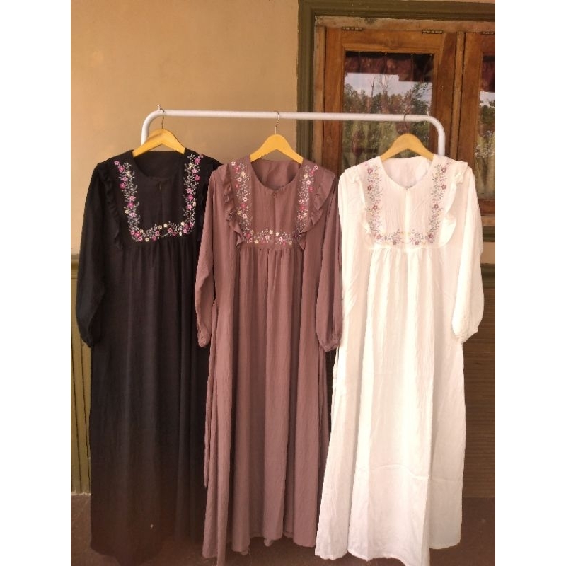 Gamis Polo Linen Premium | Gamis Polo Linen Bordir Super Premium | Gamis Polo Linen by Request