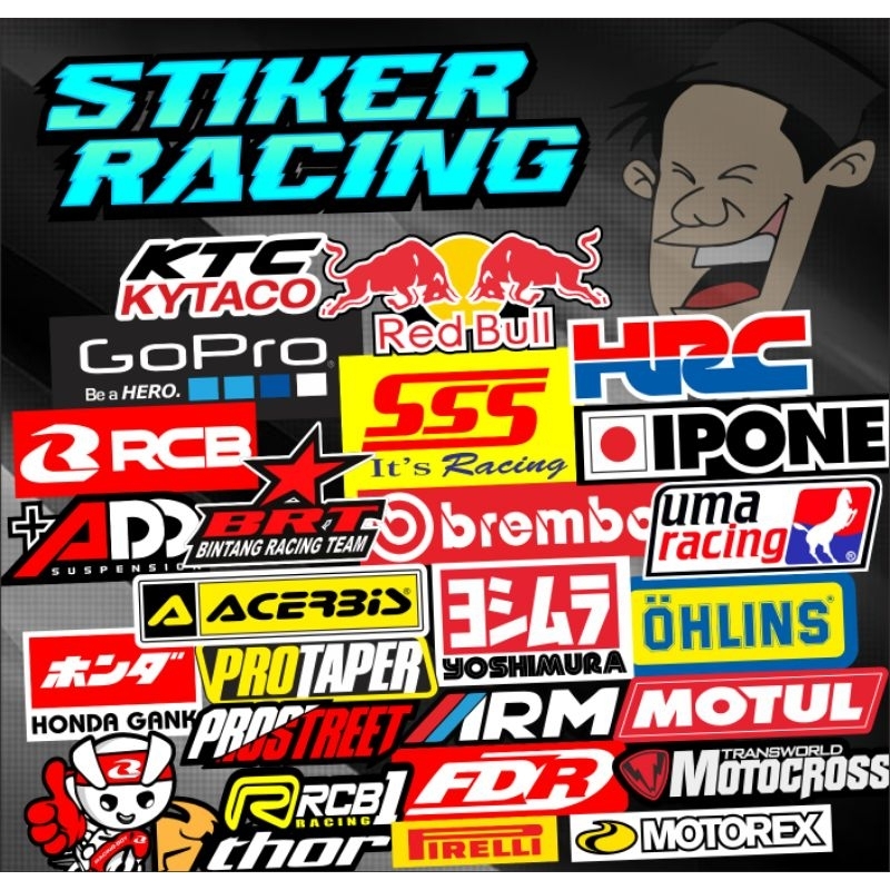 

stiker pack racing, cutting waterproof tidak mudah pudar stiker UV