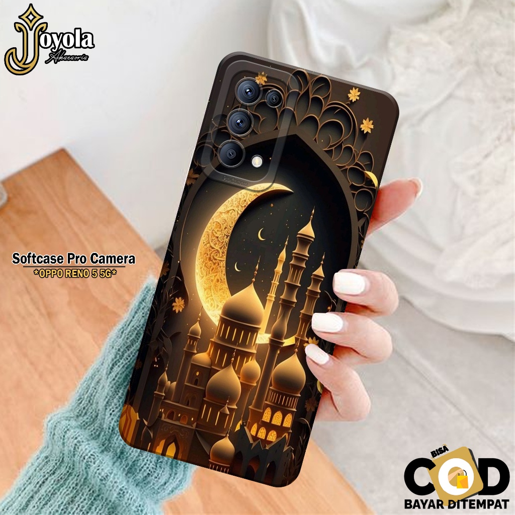 JOYOLA Case OPPO RENO 5 5G - Fashion Case Masjid - Softcase OPPO RENO 5 5G - Pro Camera - Casing OPP