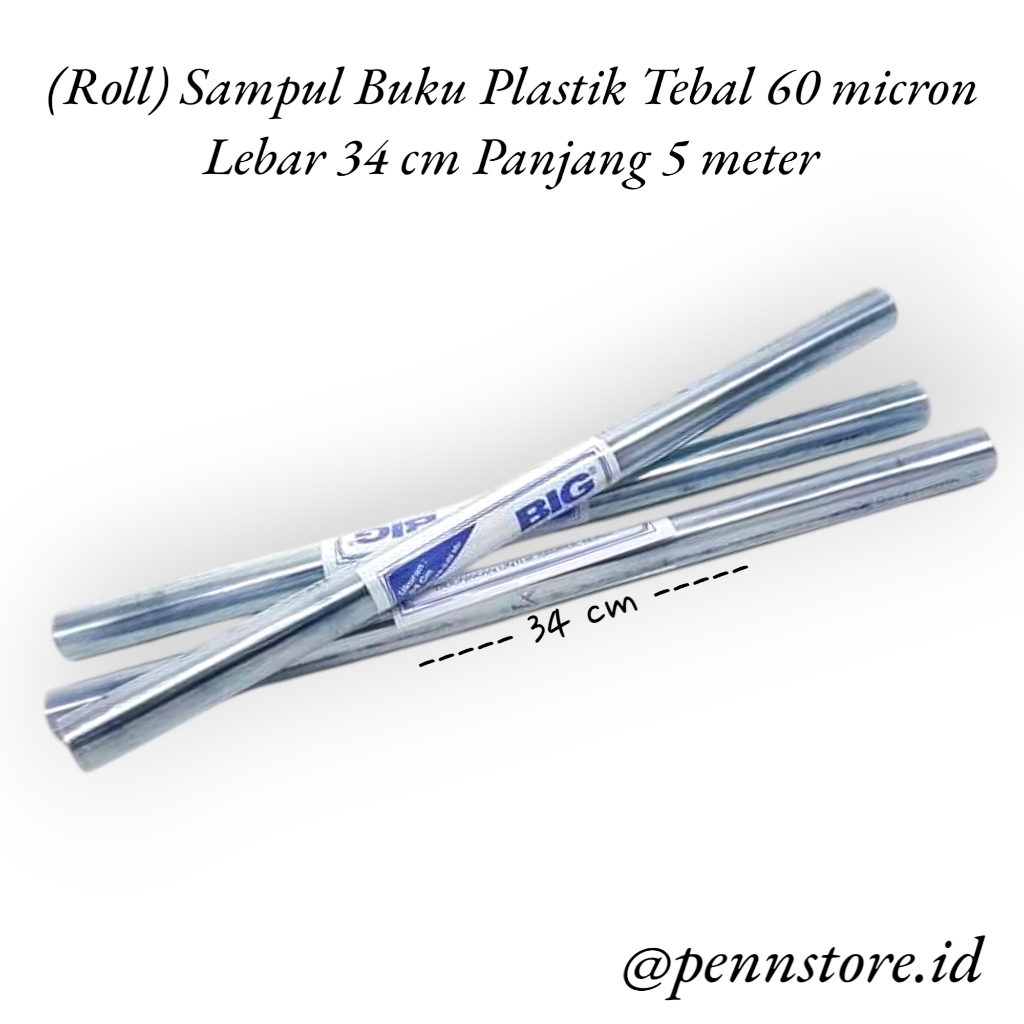 

(Roll) SQUEEZY Sampul Buku Plastik mika roll tebal 60 micron lebar 34 cm panjang 5 meter (34 cm x 5 cm)