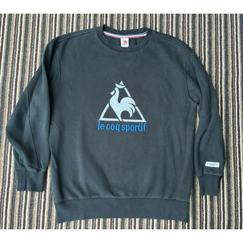 Crewneck Le Coq Sportif Original Sweater black hitam Ori Second Mulus baju brand cn ukuran M L