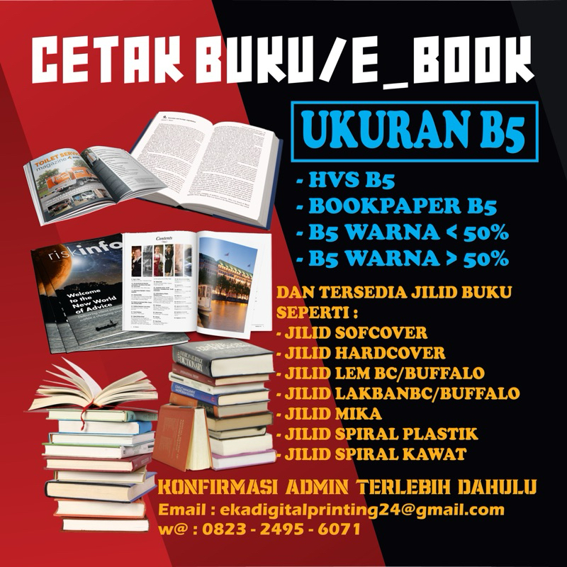 

JASA CETAK BUKU/E_BOOK HVS B5 DAN BOOKPAPER B5